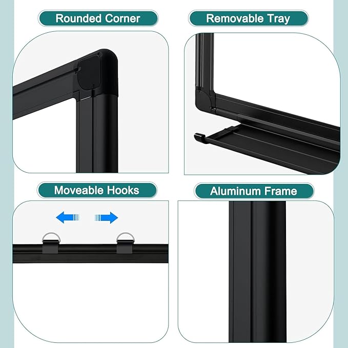 Double Sided Magnetic White Board, 36"x24" Dry Erase Whiteboard for Wall with Aluminum Frame Presentation Board for School, Office and Home
