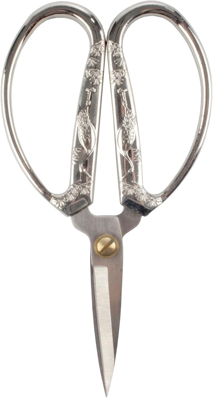 JubileeYarn Crane Motif Small Embroidery Craft Scissors - Brushed Nickel - 1 Scissor