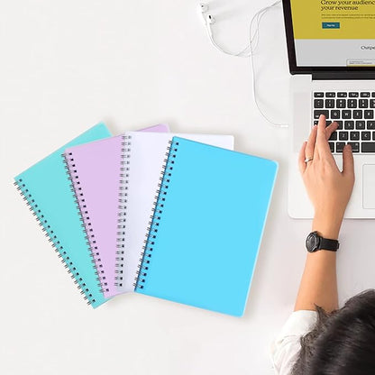 Spiral Notebook, 4 Pack Dot Grid Notebooks 8.3" x 11.5", Bullet Dotted Journal, 640 Pages, Cute College School Supplies Notebooks for Work, Aesthetic Gift Office Supplies for Study and Notes