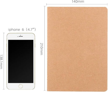 12 Pack Notebook Journals for Travelers, Students and Office, Writing Sketchbook Memo Diary Subject Notebooks Planner with Blank Paper, 60 Pages, 30 Sheets, 8.3x5.5 inch, A5 Size, Travel Journal Set