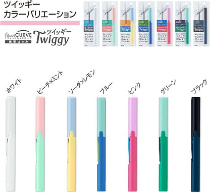 PLUS Plus Scissors Portable Type Fit Cut Curve Twiggy Blue Slim Form 34-575