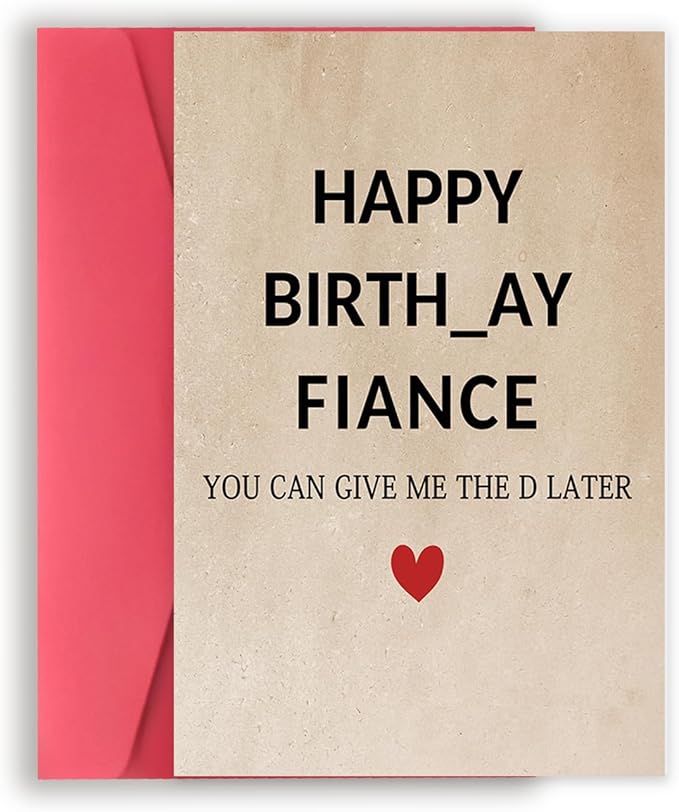 Funny Birthday Card for Fiance, Happy Fiance Birthday Gift for Him, Humor Bday Card for Husband to Be from Fiancee, Unique Birthday Decoration for Fiance