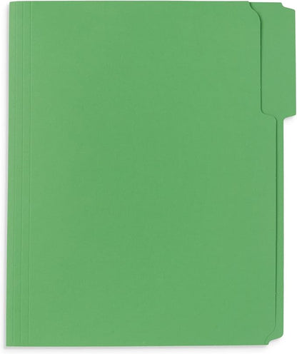 50 Green Fastener File Folders - 1/3 Cut Reinforced Tab - Durable 2 Prongs Bonded Fastener Designed to Organize Standard Medical Files, Law Client Files, Office Reports - Letter Size, Green, 50 Pack