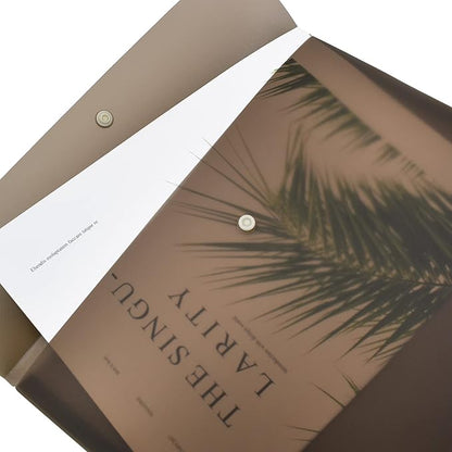 VANRA 5 Pieces A4 Envelopes Folders for Paperwork Plastic Wallets Document Organizer with Snap Button Closure A4 Letter Size (Brown)