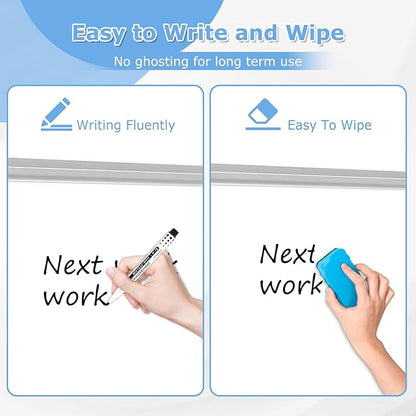 DOLLAR BOSS Foldable Cork Board White Board Combo 60 x 40 Inch Extra Large Magnetic Whiteboard Dry Erase Bulletin Board Portable Double Sided Aluminum Frame Pin Board for School Office with Markers