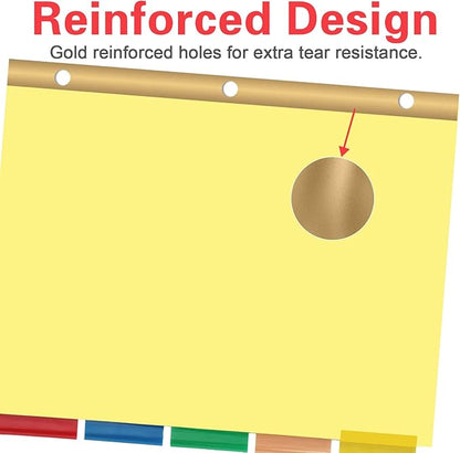 Binder Divider, PANDRI 120 Pack Binder Index Insertable Dividers with 5 Big Tabs, Letter Size Paper Binder Divider for School Office Home Business