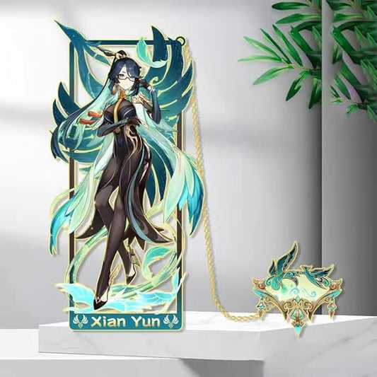 Genshin Impact Xianyun Metal Bookmark - Anime Figure Merch with 3D Display Box - Birthday Gifts for Fans Friends Gamer Book Lovers - Zllada