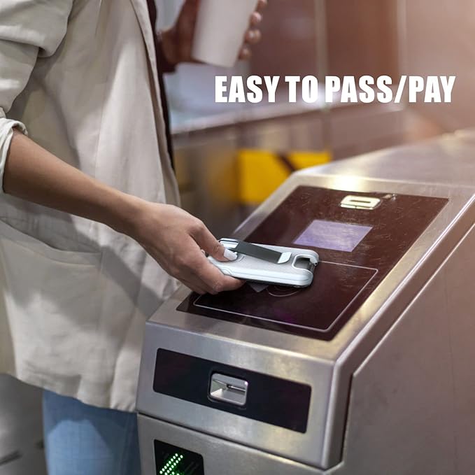 LIUGX Badge Holder, ID Card Holder with Metal Clip - Durable Polycarbonate (Holds 1 to 4 Cards), Portable Wallet for Office, Laborer, Police, Work, White