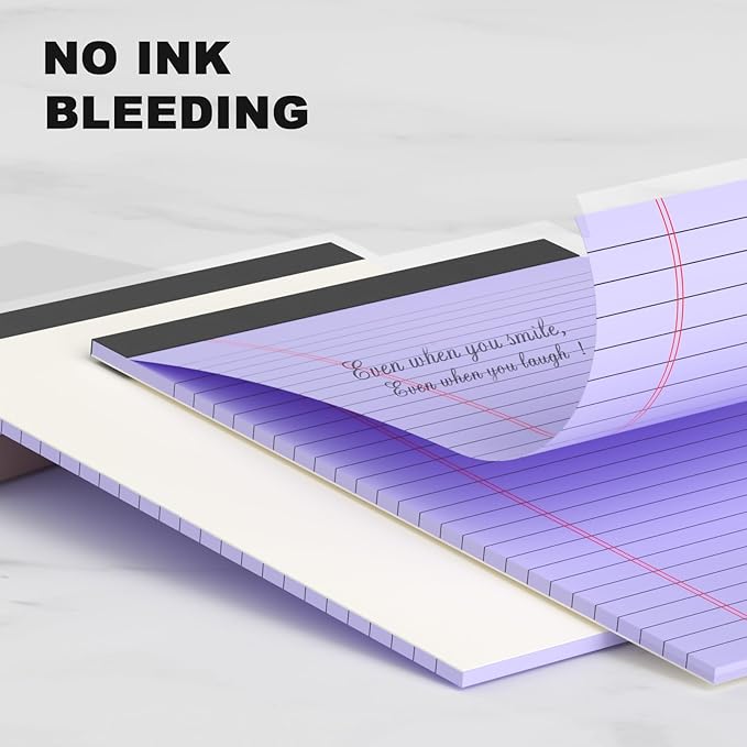 6pcs Small Note Pads 5x8 Colored Legal Pads Paper College Ruled Notepad Clear Print Writing Pads 5 x 8 Legal Pads Perforated Narrow Ruled Pads of Paper (Multicolor)