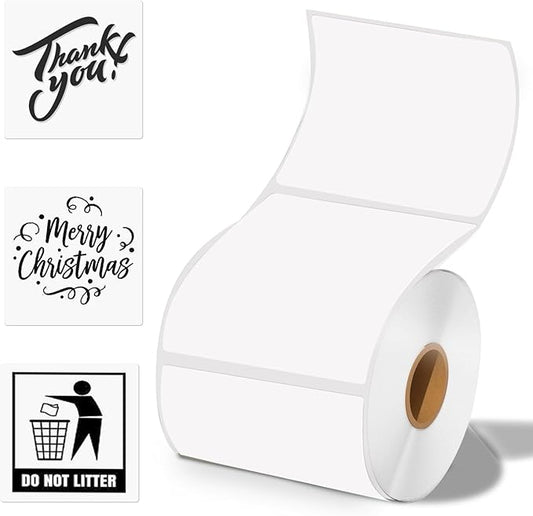 2inch Square Thermal Labels Self-Adhesive, 140 Sheets/Roll Printer Labels for Business and Home, Thermal Sticker for/Shipping/Packaging/DIY Logo Design/Thanks Card/Inventory