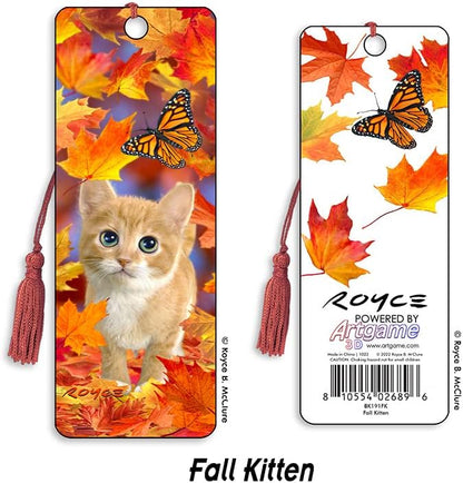3D Bookmarks Featuring The Artwork of Royce B Mcclure (Fall Kitten)