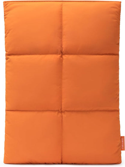 Comfyable Puffy Laptop Sleeve 13 Inch 14 Inch, Quilted Puffer Laptop Carrying Case for Women, Pillow Case Compatible for MacBook Air M3 2024 M2 M1, MacBook Pro M4 Pro/Max, 13 in 14 in Cover, Orange