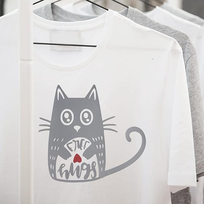 VINYL FROG Heat Transfer Vinyl Roll HTV Vinyl - 12" x12ft Grey Iron on Vinyl for T-Shirts, Heat Press Vinyl for DIY Craft Designs (Grey)