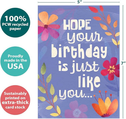 Tree-Free Greetings - Birthday Card - Artful Designs - 1 Card + Matching Envelope - Made in USA - 100% Recycled Paper - 5 x 7 - The Best (GO61207)