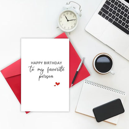 Funny Birthday Card for Men Women, Happy Husband Boyfriend Birthday Card,To My Favourite Person, Girlfriend Wife Birthday Card Gifts, Anniversary Card for Him Her