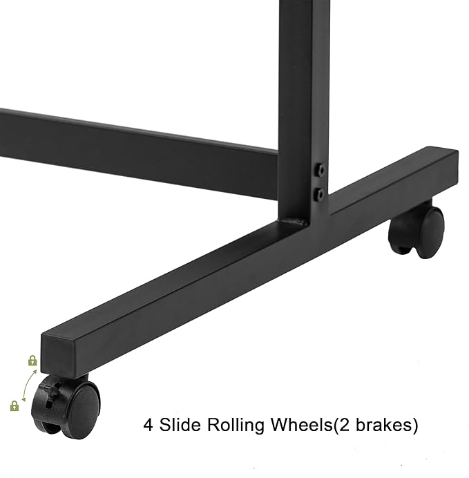 VECELO Vintage Drawing Drafting Table, Adjustable Tilting Top Art Desk Craft Work Station with Pencil Ledge Lockable Slide Rolling Wheels for Painting Diamond Reading Writing Study, Rustic Brown