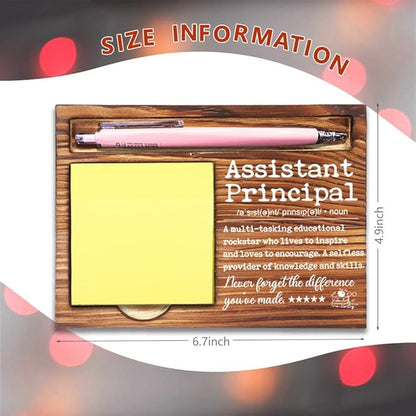 Assistant Principal Gifts, Thank You Appreciation Gifts for Assistant Principal, Retirement Gift for Assistant Principal, Best Assistant Principal Gifts Self-Stick Note Pad Holders-DW56