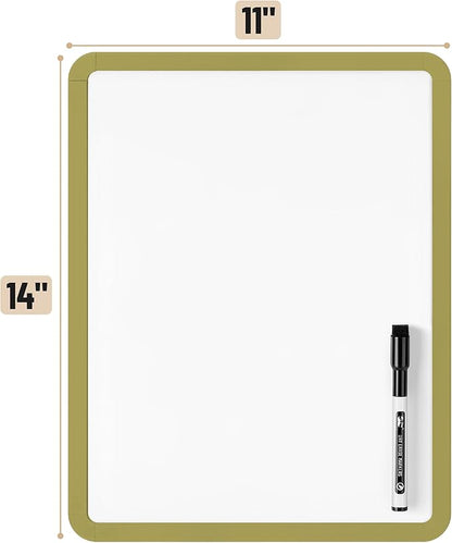 Mr. Pen- Dry Erase Board, 14” x 11” with a Black Dry Erase Marker, Olive Green Frame, Small White Board, White Board for Kids, White Board for Students, Small Dry Erase Board, Mini White Board