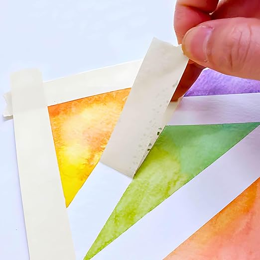 4 Pack White Artist Tape - Art Masking Tape for Watercolor Paper, Canvas Acrylic Painting, Curves, Framing, Paint, Gouache, Console - Acid Free Drafting Tape 1/2" (0.50") Wide - 360FT Total