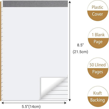 12 Pack Waterproof Cover Memo Pads 5.5" x 8.5" Lined Note Pads Ruled Writing Pads, Memo Scratch Pad (51 Sheets Each)