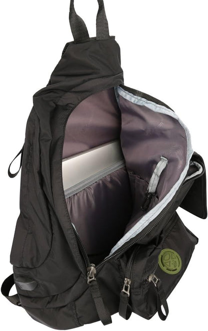 Larswon Sling Bag with USB Charging Port, Sling Backpack USB, Shoulder Backpack, Large Crossbody Bag, Chest Bag Large Black