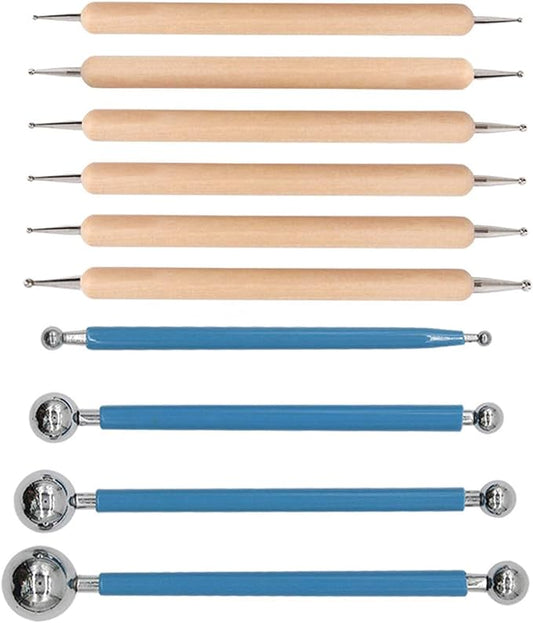 ABenkle 10Pcs Dotting Tools Ball Styluses for Rock Painting, Pottery Clay Modeling Embossing Art Mandala