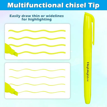 Duchong 30 Yellow Highlighters, Chisel Tip Dry-Quickly Highlighter Markers, Highlighter Bright Colors for Adult Kids, Office Classroom Must Have, School Supplies for Teachers