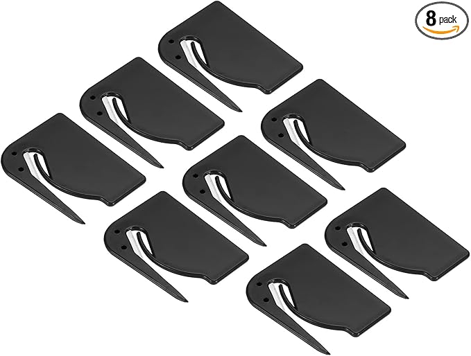 PATIKIL Letter Opener Envelope Slitter, 8 Pcs Mail Slitter with Razor Safe Mail Opener for Envelope Paper Package Open for Home, Office Black