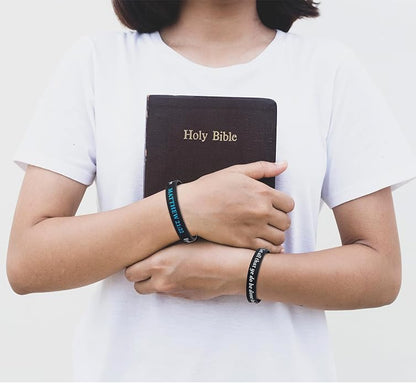 QEERBSIN Bible Verses Bracelets Motivational Christian Rubber Bracelets Faith Hope Wristbands Bracelets for Men Women Teens
