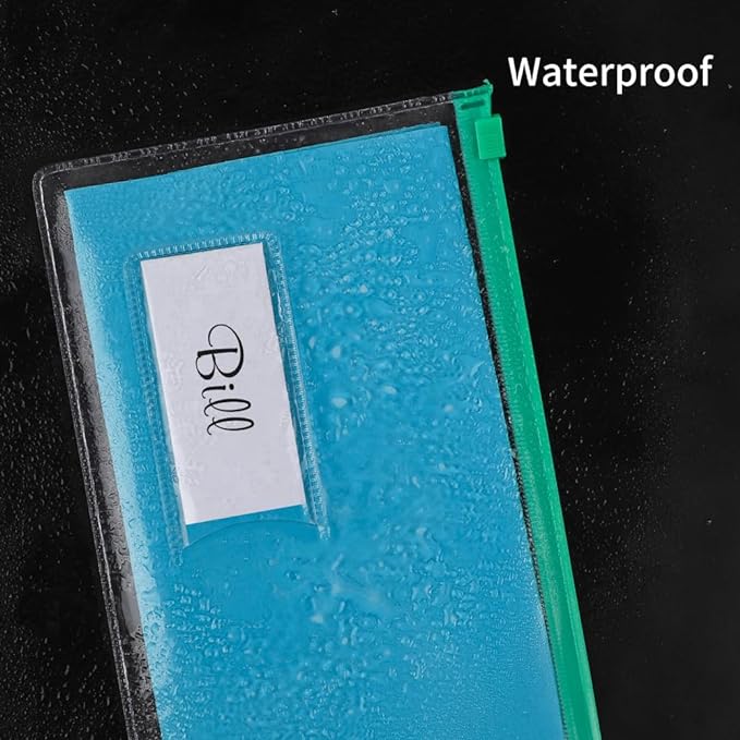 EOOUT 24pcs Poly Zip Envelope, Plastic Envelope, Reusable Envelopes, 9 x 4.7 Inches, A6 Size, 10 Colors, for Office Supplies