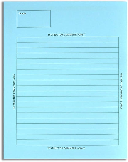 BookFactory Exam Blue Book/Blue Exam Book/Blue Test Book (Grid Format) 8 1/2" x 11" - 16 Numbered Pages (10 Pack) Saddle Stitched (LAB-016-7GSS (Exam Book) 10 Pack)