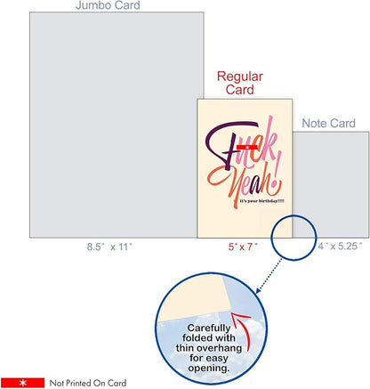 NobleWorks - 1 Funny Women's Birthday Card - Hilarious Bday Greeting Card with Envelope, Sassy Celebration - Eff Yeah C6405BDG