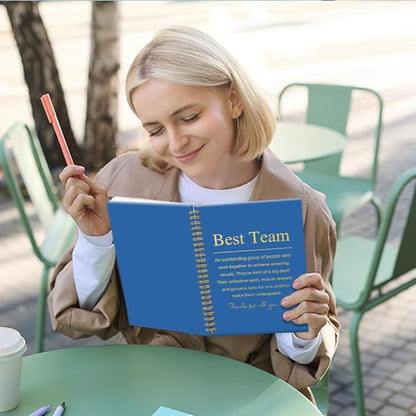 Best Team 160 Blank Pages Blue Spiral Notebook, Employee Thank You Gifts, Team Appreciation Gifts, Team Notebooks for Employees, Team Member Gifts for Coworkers, Teamwork Gifts for Staff I