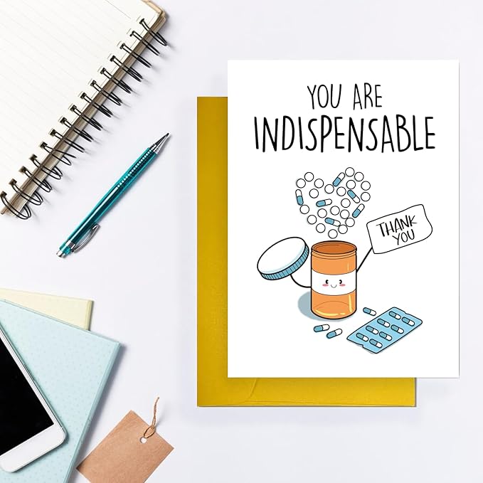 Thank You Cards, Funny Appreciation Card for Men Women, Cute Thank You Card for Doctor Nurse, Medical Staff Appreciate Greeting Card for Nurse Her, Perfect Doctors Day Gift Idea