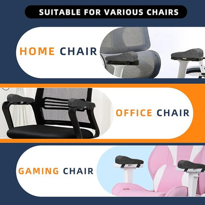 Office Chair Arm Covers Gaming Chair Arm Rest Covers for Elbows and Forearms Pressure Relief(Set of 2)