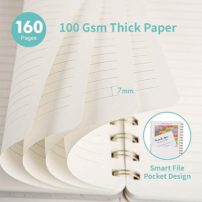 Lined Spiral Notebook College Ruled A5 Journal Book for Note Taking, 160 Pages Writing Journal for Office and Home School Supplies 5.75x8.125 inch - MintGreen