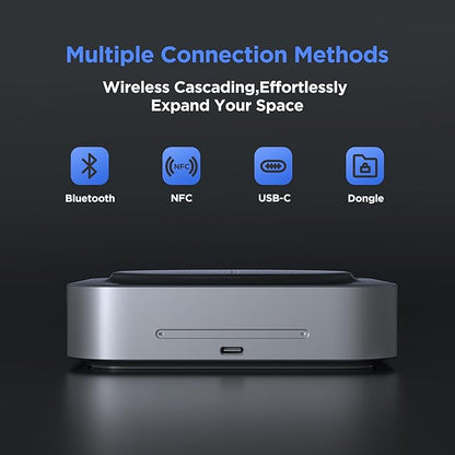 BM35 Wireless Bluetooth Microphone Conference Speakerphone, 360° Omnidirectional Sound Pickup 20ft Radius 8-Array Microphones, AI Noise Reduction NFC Wireless Quick Connection, 15H Talk Time