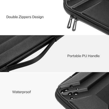 MOSISO 15-15.6 inch Laptop Sleeve with Handle, Waterproof Shockproof Protective Symmetrical Trapezoid EVA Computer Bag Carrying Case Compatible with MacBook Pro 16, HP, Dell Notebook, Black