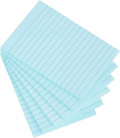 Vanpad Lined Sticky Notes 4X6 in Light Blue Ruled Stickies Super Sticking Power Memo Pads Strong Adhesive, 6 Pads/Pack, 45 Sheets/pad