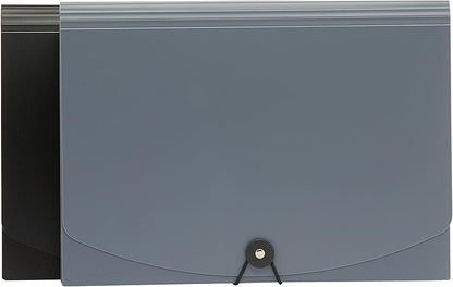 Amazon Basics PBH-2556 Expanding File, Letter Size, 12-Pack, Black & Gray