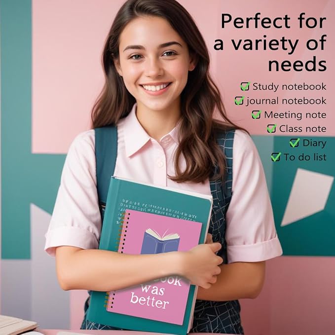 Reading Notebook Journals for Book Lovers, Book Gifts Journals for Book Lovers, Reading Log Journal, The Book Was Better Hardcover Spiral Notebook 5.5x8.3