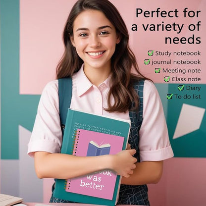 Reading Notebook Journals for Book Lovers, Book Gifts Journals for Book Lovers, Reading Log Journal, The Book Was Better Hardcover Spiral Notebook 5.5x8.3