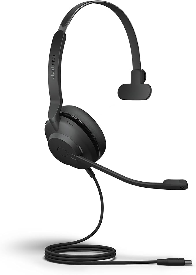 Jabra Evolve2 30 SE Wired Mono Noise-Cancelling Headset - Features 2-Mic Call Technology and USB-C Cable - Works with All Leading Unified Communications Platforms Such as Zoom and Google Meet - Black