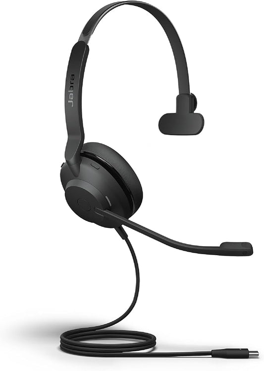 Jabra Evolve2 30 SE Wired Mono Noise-Cancelling Headset - Features 2-Mic Call Technology and USB-C Cable - Works with All Leading Unified Communications Platforms Such as Zoom and Google Meet - Black