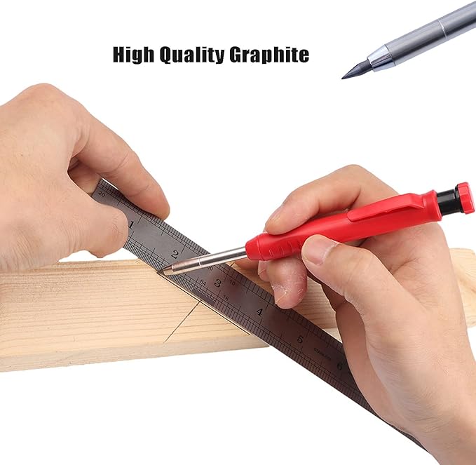 36 Pcs 2.8mm Pencil Lead Refills for Carpenter Pencil Mark Pencils Solid Deep Hole Mechanical Construction Pencil Replacements Study Pencil Leads for Architect Woodworking Marking Scribe Tools-Black