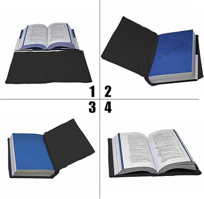 2 Pack Stretchable Jumbo Book Covers, Washable Durable Reusable Book Protector fits Hardcover Textbooks up to 9" X 12" Office Supplies with Free Sticker Labels (Grey + Black)