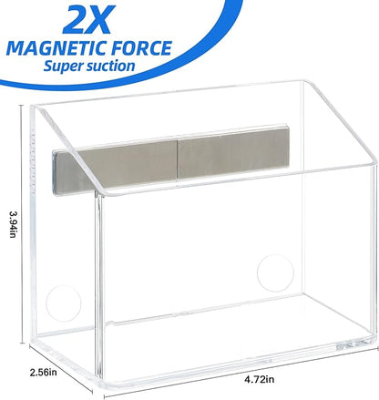 Simetufy Whiteboard Marker Holder, Strong Magnetic Dry Erase Marker Holder for Marker, Pens, Pencils, etc, Non-slip Acrylic Magnetic Pen Holder for Fridge, Lockers, Whiteboards - Transparent, 1 Pack