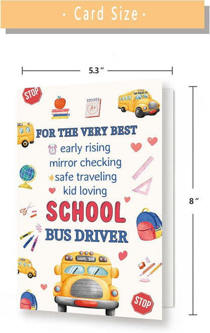 Funny School Bus Driver Appreciation Gifts, Cute School Bus Driver Retirement/End of School Year Gift Card for Him Her