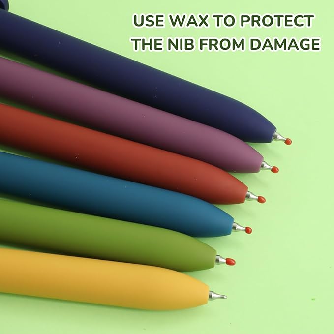 UIXJODO Gel Pens, 6 Pcs Black Ink Pens for Women, 0.5mm Fine Point Smooth Writing Pens, High-End Series Retractable Pens for Journaling Note Taking (6 Pcs Gold Vintage)