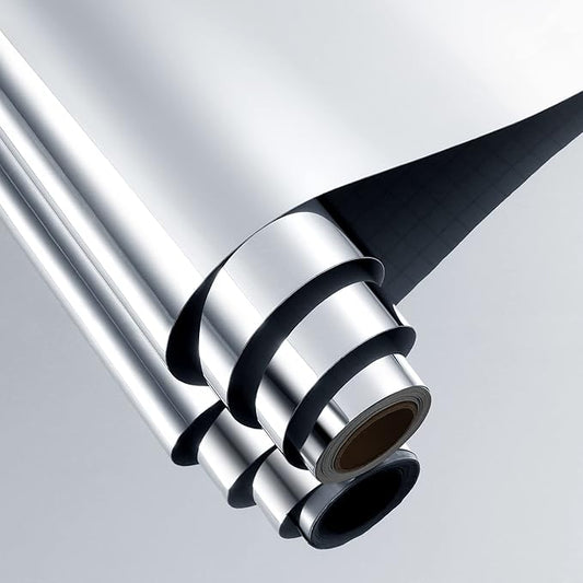 FunStick 24"x118" Wide Flexible Mirror Stickers for Walls Non Glass Safety Peel and Stick Mirror Tiles for Wall Stickers Plastic Mirror Sheet Self Adhesive Gym Bathroom Mirror Wall Paper Decor Crafts